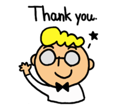 Glasses boy's happy days sticker #3758984