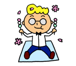 Glasses boy's happy days sticker #3758985