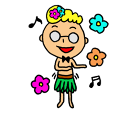 Glasses boy's happy days sticker #3758986