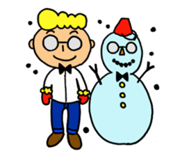 Glasses boy's happy days sticker #3758988