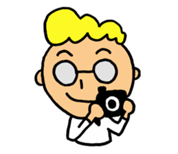 Glasses boy's happy days sticker #3758991