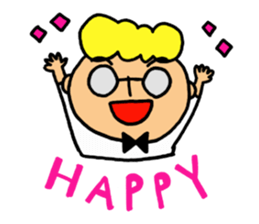 Glasses boy's happy days sticker #3758993