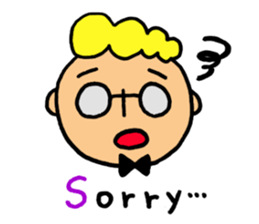 Glasses boy's happy days sticker #3758994