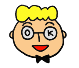 Glasses boy's happy days sticker #3758995