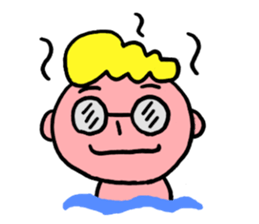 Glasses boy's happy days sticker #3758998