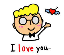 Glasses boy's happy days sticker #3758999