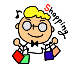 Glasses boy's happy days sticker #3759000