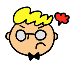 Glasses boy's happy days sticker #3759001