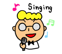 Glasses boy's happy days sticker #3759003