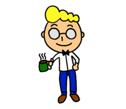 Glasses boy's happy days sticker #3759005