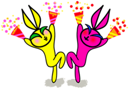 Happy felice's rabbit family sticker #3760543