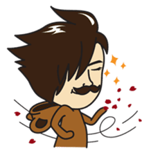 Mister Naughty Mustache sticker #3762378