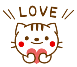Striped cat sticker LOVE version sticker #3762772