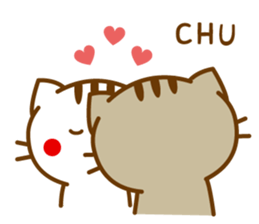 Striped cat sticker LOVE version sticker #3762800