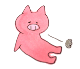 The lesser panda and baby pig sticker #3762966