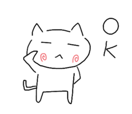 Japanese hand drawing cats sticker #3764297