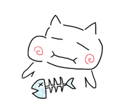 Japanese hand drawing cats sticker #3764302