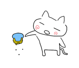 Japanese hand drawing cats sticker #3764304