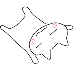 Japanese hand drawing cats sticker #3764306