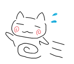 Japanese hand drawing cats sticker #3764309