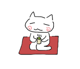 Japanese hand drawing cats sticker #3764310