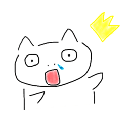 Japanese hand drawing cats sticker #3764312