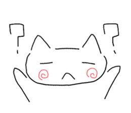 Japanese hand drawing cats sticker #3764313