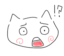 Japanese hand drawing cats sticker #3764317