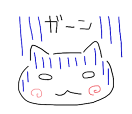 Japanese hand drawing cats sticker #3764318