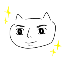 Japanese hand drawing cats sticker #3764323