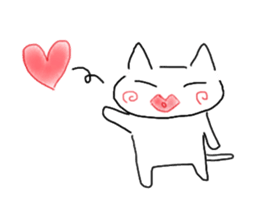 Japanese hand drawing cats sticker #3764324
