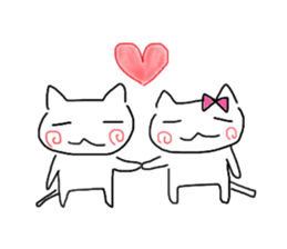 Japanese hand drawing cats sticker #3764325