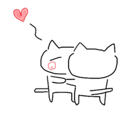 Japanese hand drawing cats sticker #3764326