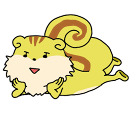 Pink squirrel and yellow squirrel sticker #3765595