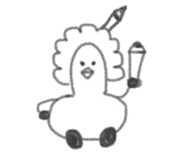 The gloomy chicken drawn by a pencil.2 sticker #3767630