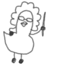 The gloomy chicken drawn by a pencil.2 sticker #3767632