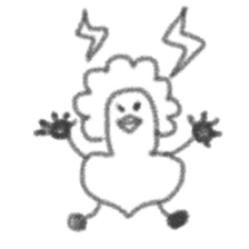 The gloomy chicken drawn by a pencil.2 sticker #3767641