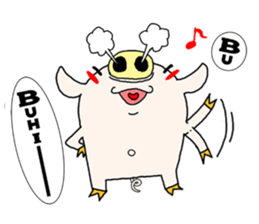 positive pig & negative pig sticker #3767739