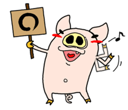 positive pig & negative pig sticker #3767749