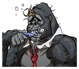 Office worker gorilla sticker #3770592