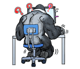 Office worker gorilla sticker #3770597