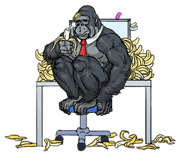 Office worker gorilla sticker #3770603