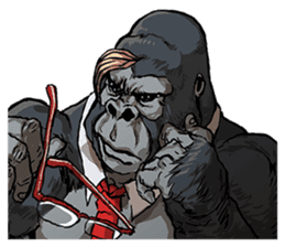 Office worker gorilla sticker #3770612