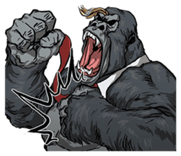 Office worker gorilla sticker #3770616