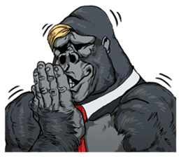 Office worker gorilla sticker #3770618