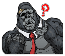 Office worker gorilla sticker #3770620
