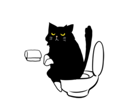 Stylish Cute Black and White Cats sticker #3772421