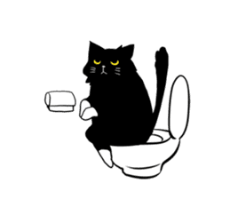 Stylish Cute Black and White Cats sticker #3772421