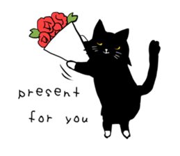 Stylish Cute Black and White Cats sticker #3772428