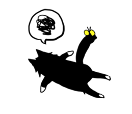 Stylish Cute Black and White Cats sticker #3772434